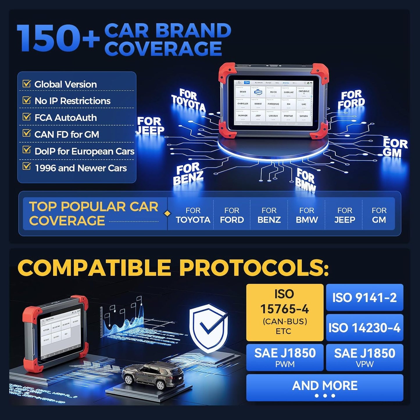 XTOOL D7 Bidireccional Escaner 2025 FCA, CANFD