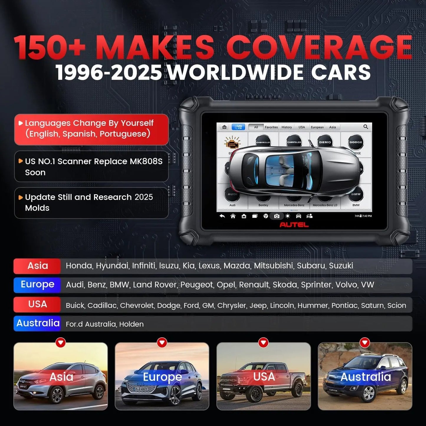 Autel MaxiCheck MX900, 2023 Herramientas de escaneo bidireccional ESCANER AUTOMOTRIZ