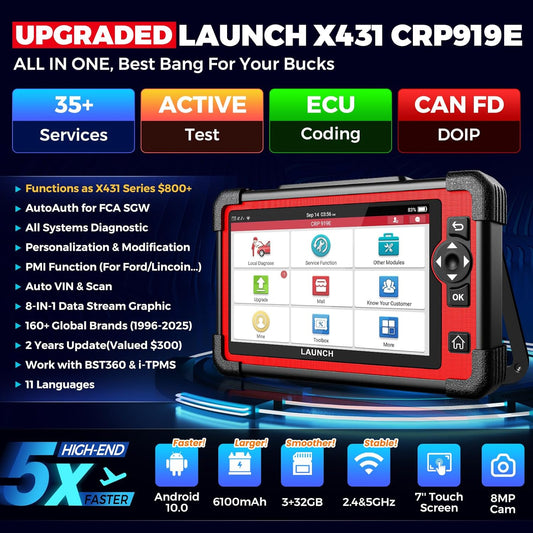 LAUNCH Escáner X431 CRP919E OBD2, bidireccional, CANFD, DoIP y FCA