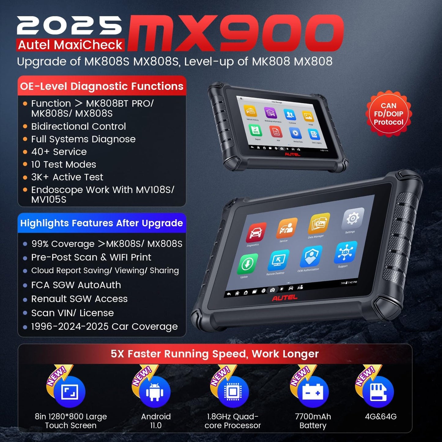 Autel MaxiCheck MX900, 2023 Herramientas de escaneo bidireccional