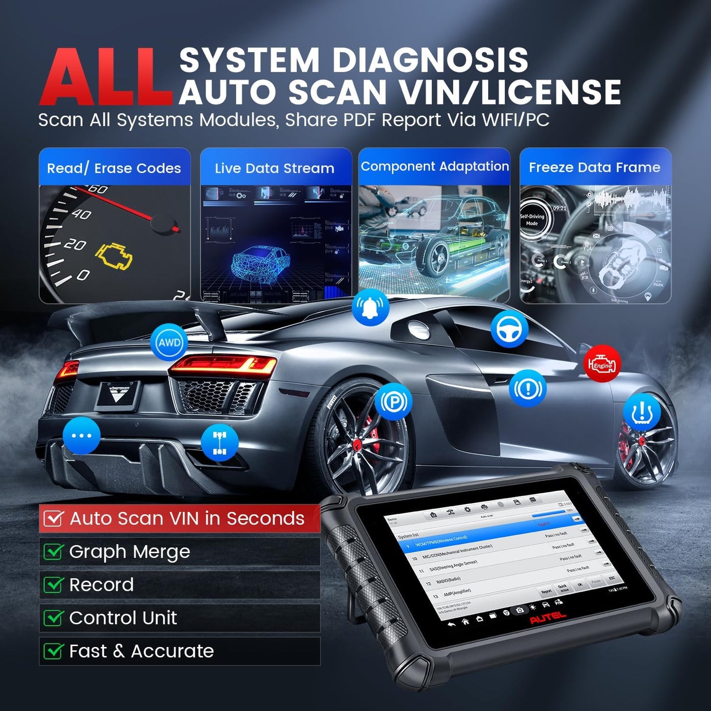 Autel MaxiCheck MX900, 2023 Herramientas de escaneo bidireccional